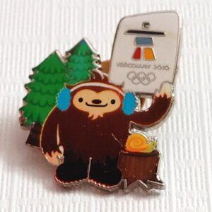 2010 Vancouver Olympics Mascot Pin Quatchi Fire Pit Forest